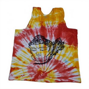 NUEVA CAMISETA PARA HOMBRE GODS DESIGNS CON ESTAMPADO DE DIOSES INDIOSES, TIE DYE HECHO A MANO, Tejido de punto de Spandex/Algodón, Sin mangas, Corte regular, Estilo vintage, Transpirable - Product Image 1