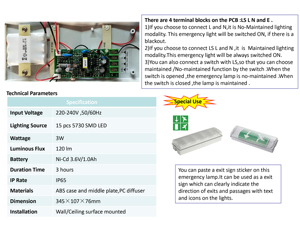 Ip65 không thấm nước LED khẩn cấp Exit dấu hiệu với Ni-Cd Pin sao lưu-Bề mặt gắn lửa an toàn ánh sáng cho nhà kho - Product Image 6