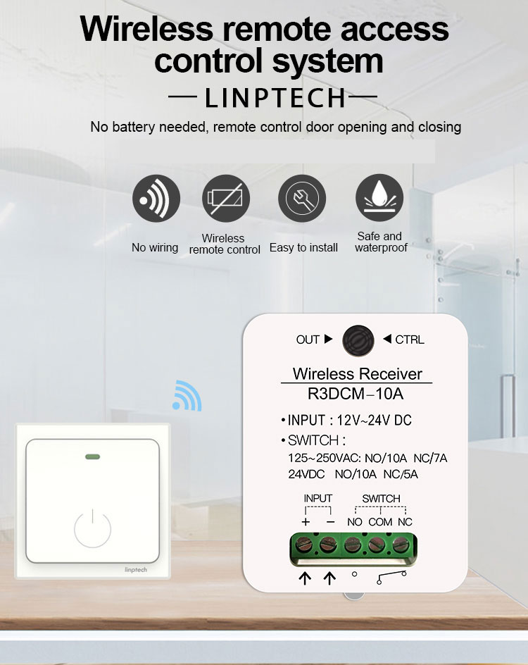 Automatic Door Opener for Wooden Door Dropshipping Service DC 12V-24V Wireless Remote Controller