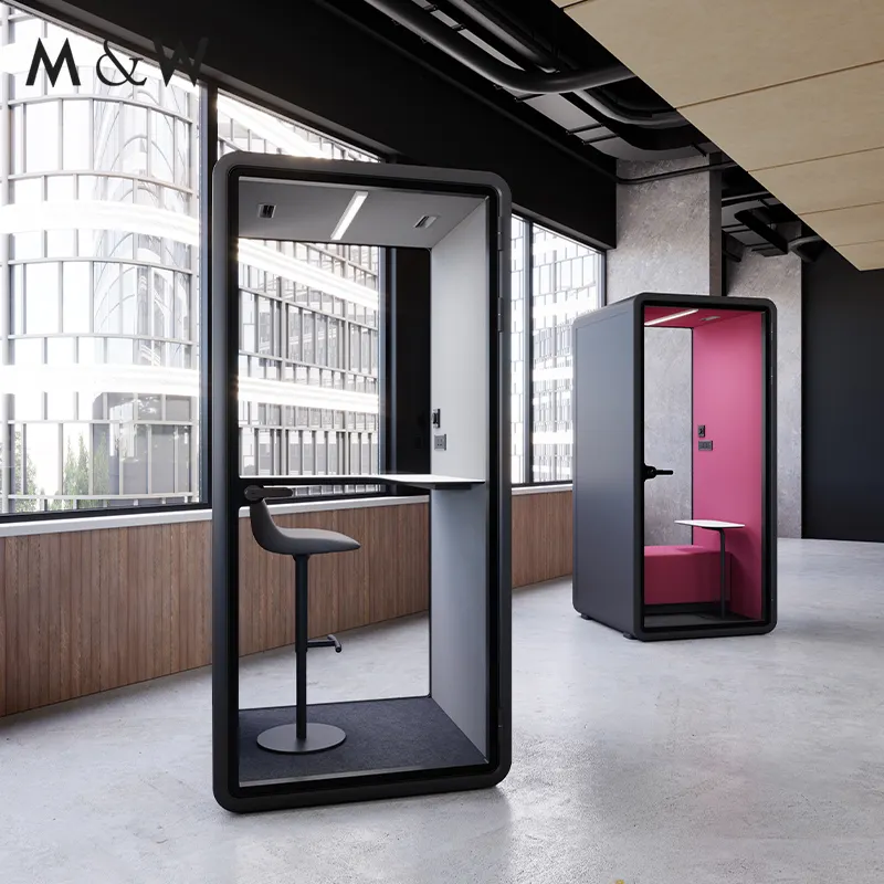 M&W High quality mobile quiet room office pod sound insulation Telephone, booth privacy removable soundproof work booths