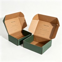 Boîte en carton ondulé pliable en gros, emballage personnalisé avec logo, emballage cadeau pour vêtements, impression verte, boîte d'expédition en carton