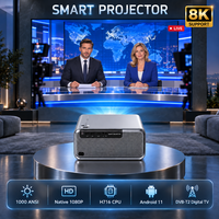 Projecteur 4K Natif 1080P Android avec Mise au Point Automatique et Haut-parleurs HiFi, Projecteur Home Cinéma Professionnel, TV Numérique DVB-T2