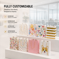 Sac cadeau en papier imprimé Corgi mignon, motif chien de dessin animé pour magasin d'animaux, cadeau pour enfants, emballage de fête d'anniversaire, vente en gros