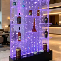 Panneau mural en acrylique avec bulles d'eau et éclairage LED, design moderne, utilisation toute saison, installation au sol sur mesure à grande échelle