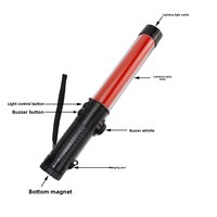 Bâton de signalisation réfléchissant multifonctionnel portable pour patrouille nocturne, 30 cm, lumineux, clignotant, rechargeable/à piles, pour concerts