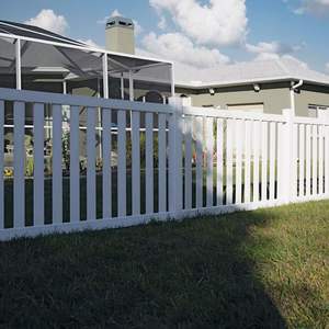 Clôture en vinyle blanc, panneaux en PVC et clôture de jardin avant en plastique à piquets <span class=keywords><strong>pour</strong></span> l'intimité, 6x8 pieds de haut - Product Image 2