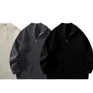 ผู้ผลิตเสื้อสเวตเตอร์โลโก้แบบกำหนดเอง OEM เสื้อพูลโอเวอร์ลำลอง เสื้อถักไหมพรมคอวีสำหรับฤดูหนาว เสื้อจั๊มเปอร์ผ้าฝ้ายถัก เสื้อสเวตเตอร์แบบกำหนดเอง บริการดรอปชิปปิ้ง - Product Image 1