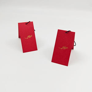 Factory Price Custom Design Silk Screen Printed Eco-Friendly Embossed Red Paper Garment <b>Tags</b> for Shoes <b>Bags</b> Personalized Luxury - Product Image 2