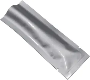 Silver Mylar Bags Pure Aluminum Foil Flat Food Storage Bag Open Top Heat Seal Vacuum Pouch for Coffee Bean Candy with Tear Notch