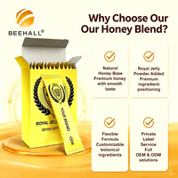 BEEHALL OEM Miel avec poudre de gelée royale et extraits botaniques |   Mélange de miel personnalisé en marque privée