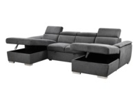 Canapé d'angle moderne en tissu haut de gamme pour salon, ensemble de canapés de luxe avec appui-tête réglable et rangement