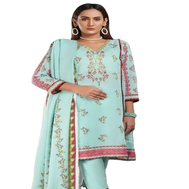 New Arrivals summer wear Sale on pakistani top selling 3 pcs dresses Unstitched dress Lawn Fabric ladies summer wear suit