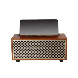 Kisonli speaker G12 8W, pengeras suara kayu portabel untuk bermain musik nirkabel Bluetooth