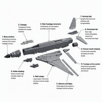 Funbuild Military WW2 Heavy Bomber Rockwell B-1 Lancer MOC-163732 Strategic Bomber Fighter Jet MOC Building Blocks Set 8375 Pcs