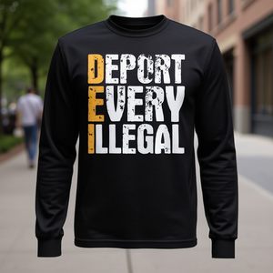 Camiseta Deport Every Illegal de manga larga, color negro, unisex, talla para adultos - Product Image 3