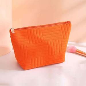 Sac de rangement pour cosmétiques en coton, grande capacité, imperméable, avec fermeture éclair intérieure, portable, pour voyage, en tissu tissé, style mode - Product Image 5