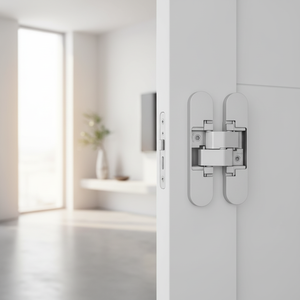 EMUCA EMU1019712 Cerniere Nascoste in Lega di Zinco Bianche per Porte di Passaggio, Apertura 180°, Carico 40 kg, 1 Paio, Made in Italy - Product Image 3