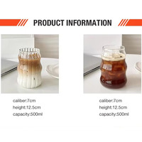 Tasse en verre soufflé à la main en borosilicate de haute qualité 500 ml, réutilisable, compatible lave-vaisselle et micro-ondes, portable pour la maison, pour café, lait, cola, jus