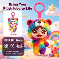 Figurine personnalisée originale tendance, mignonne poupée ours arc-en-ciel en vinyle, peluche, boîte mystère, porte-clés jouet pour pendentif décoratif