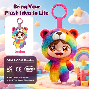 Figurine personnalisée originale tendance, mignonne poupée ours arc-en-ciel en vinyle, peluche, boîte mystère, porte-clés <span class=keywords><strong>jouet</strong></span> pour pendentif décoratif - Product Image 1
