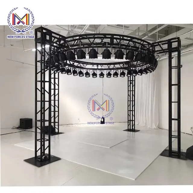 Aluminium Stage Black Truss Display , Circular RoundTruss for Dj booth Concert /Event