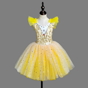 Maillot de Ballet con Lentejuelas Brillantes para Niñas, Vestido Maxi de Tul Rosa y Azul para Fiesta de <span class=keywords><strong>Navidad</strong></span>, Disfraz para Competencia de Danza Lírica Infantil - Product Image 2