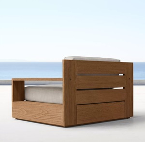 Sillón Giratorio Moderno <span class=keywords><strong>de</strong></span> Madera <span class=keywords><strong>de</strong></span> Teca <span class=keywords><strong>para</strong></span> Exteriores con Diseño Ecológico y Duradero, Cojín Impermeable <span class=keywords><strong>para</strong></span> <span class=keywords><strong>Jardín</strong></span>, Parque, Hotel y Villa - Product Image 6