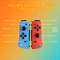 Manette sans fil Joycon RGB privée pour Switch et PC avec bouton Turbo et moteur de vibration