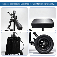 Trottinette à genou en aluminium légère, confortable, pliable, stable, solution de mobilité pour les patients souffrant de blessures au genou, certifiée CE