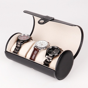 Boîte à montres 3 cylindres en cuir PU, vente en gros, haut de gamme, <span class=keywords><strong>pour</strong></span> <span class=keywords><strong>bijoux</strong></span> et montres, emballage de présentation - Product Image 4