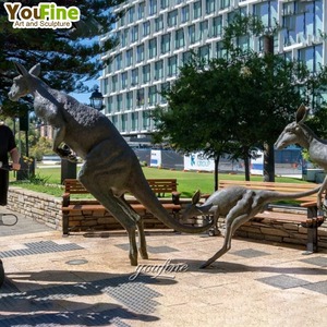 Youfine Úc Động Vật Hoang Dã Động Vật Chiến Đấu Hành Động Vườn Đồng Kangaroo Chiến Đấu Tượng Điêu Khắc Cho Bán - Product Image 6