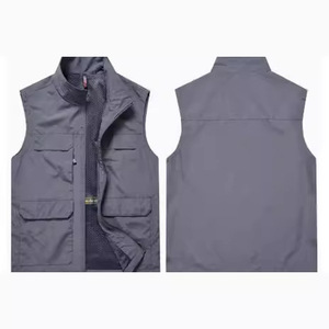 Chaleco deportivo para exteriores, ropa de trabajo fina y transpirable de fibra de poliéster negra para pesca y fotografía - Product Image 3