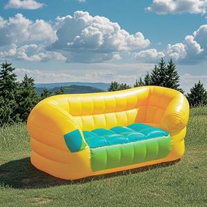 インフレータブルキャンプラウンジャーソファバックピロークッションチェアブローアップシートエアラウンジャーレインボーインフレータブルソファ - Product Image 4