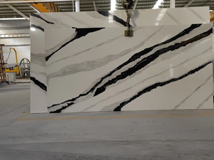 Pierre de dalle de quartz calacatta panda blanc artificiel pour l'utilisation de comptoir de fond de décoration de cuisine - Product Image 4