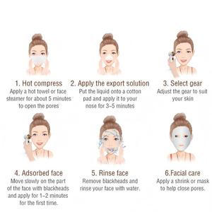 Custom logo Vacuum Blackhead Remover with 6pcs Suction Heads Face Nose Cleaning Electric Rechargeable Vacuum Blackhead Remover - Product Image 5