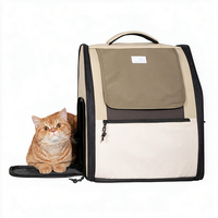 Sac à dos pliable et imperméable pour chat, grande capacité, fenêtre en maille respirante, fermeture éclair anti-évasion en nylon, pour animaux jusqu'à 8 kg, sac de transport