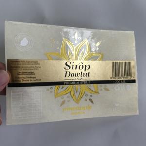 Selbst klebender kunden spezifischer Druck Klare Goldfolie aufkleber Transparentes Logo-Etikett - Product Image 2