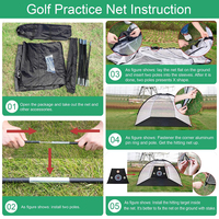 Red de golf de alta resistencia 10x7 pies con domo, juego completo con tapete de césped, 6 pelotas, objetivo de ojo de buey, estacas y tees, para interior y exterior, venta al por mayor OEM