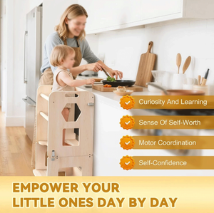 <span class=keywords><strong>Tour</strong></span> <span class=keywords><strong>Montessori</strong></span> <span class=keywords><strong>pliable</strong></span> en bois pour tout-petits avec barrière de sécurité, marchepied réglable pour cuisine, aide à l'<span class=keywords><strong>apprentissage</strong></span> pour enfants, vente en gros OEM - Product Image 4