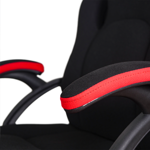 เก้าอี้เล่นเกมแบบเรียบง่ายสีแดงสีดำ, เก้าอี้ยกแบบปรับขยายได้ปรับความสูงได้วัสดุทำจากหนัง PU - Product Image 4