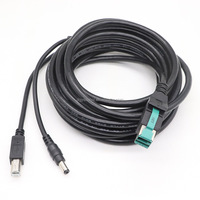 Kabel Daya listrik POS catu daya USB 8P Male ke USB TYPE-B Male Adapter DC 5,5x2.1 12V 4.7 m hitam