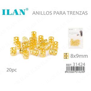 Anelli per Intrecciare Capelli ILAN 8x9mm Oro 20pz per Extension - Product Image 3
