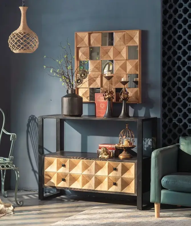 Американский деревянный консольный стол с четырьмя ящиками, декоративный шкаф для гостиной, стол для хранения