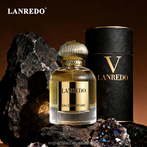 Bottiglia di Profumo in Vetro di Lusso Personalizzabile 50ml 100ml, Cilindrica Trasparente Premium con Scatola e Tappo - Product Image 1