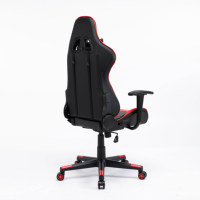 Venta al por mayor de espuma moldeada cómoda silla ajustable Esport Silla de juego roja de cuero con reposabrazos fijos