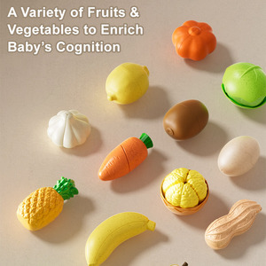 Set di Giocattoli Ecologici Personalizzati per Bambini, Frutta e Verdura da Tagliare per Giochi di Ruolo - Product Image 6