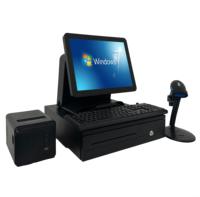 Système de point de vente à écran tactile capacitif 15 "+ 15" 10 points pour les transports publics tout-en-un Windows/Android OS thermique