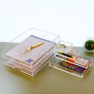 Soporte de limas personalizado, transparente, apilable, acrílico, para revistas, documentos, cartas, bandeja de archivo, Organizador - Product Image 3