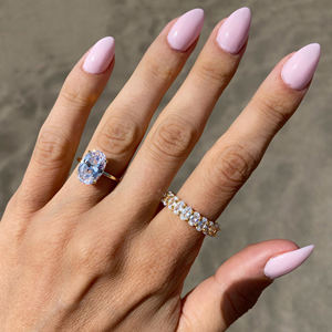 925 plata esterlina promesa solitario 3ct oval moissanite anillo de compromiso mujeres diamante moissanite anillo - Product Image 6