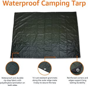 Tissu imperméable en PE laminé Rip-stop 300*360CM Tente de camping pliable en polyester Tarp Tente de plein air <span class=keywords><strong>pour</strong></span> la randonnée, le pique-nique, le <span class=keywords><strong>barbecue</strong></span> - Product Image 1